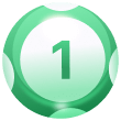 Green Lottery Ball with Number 1 - Symbol of Fresh Starts, Luck, and New Opportunities