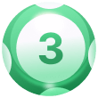 Green Lottery Ball with Number 3 - Symbol of Luck, Opportunity, and Excitement