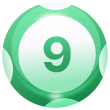 Vibrant Green Lottery Ball with Number 9 - Symbol of Luck and Winning Potential