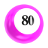 3D Pink Lottery Ball Number 80 - Symbol of Luck and High Rewards